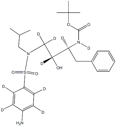 [(1S,2R)-1-Benzyl-2-hydroxy-3-[isobutyl-[(4-aMinophenyl)sulfonyl]aMino]
propyl]carbaMic Acid tert-Butyl Ester-d9 Structure