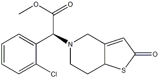 (2S)-Methyl 2-(2-chlorophenyl)-2-(2-oxo-7,7a-dihydrothieno[3,2-c]pyridin-5(2H,4H,6H)-yl)acetate 化学構造式