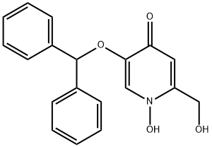4(1H)-PYRIDINONE, 5-(DIPHENYLMETHOXY)-1-HYDROXY-2-(HYDROXYMETHYL)- 结构式