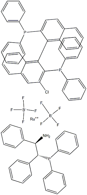 Chloro[(R)-2,2'-bis(diphenylphosphino)-1,1'-binaphthyl][(1R,2R)-2-(diphenylphosphino)-1,2-diphenylethanamine]ruthenium(II) tetrafluoroborate Structure