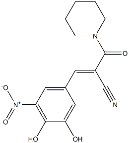 (ALPHAE)-ALPHA-[(3,4-二羟基-5-硝基苯基)亚甲基]-BETA-氧代-1-哌啶丙腈, 1150310-15-8, 结构式