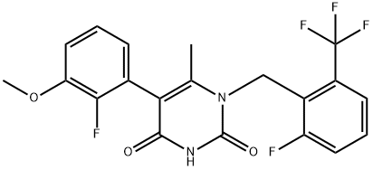 5-(2-Fluoro-3-methoxyphenyl)-1-[[2-fluoro-6-(trifluoromethyl)phenyl]methyl]-6-methyl-2,4(1H,3H)-pyrimidinedione Structure