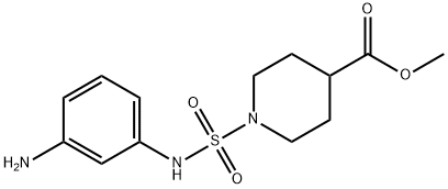 1-[[(3-氨基苯基)氨基] 磺酰基]-4-哌啶羧酸甲酯 结构式