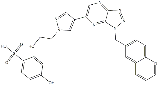 4-[1-(6-喹啉基甲基)-1H-1,2,3-三唑并[4,5-B]吡嗪-6-基]-1H-吡唑-1-乙醇 4-羟基苯磺酸盐, 1159490-85-3, 结构式