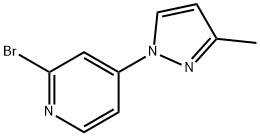 2-Bromo-4-(3-methyl-1H-pyrazol-1-yl)pyridine 化学構造式