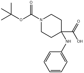 1-(tert-butoxycarbonyl)-4-(phenylaMino)piperidine-4-carboxylic acid Struktur