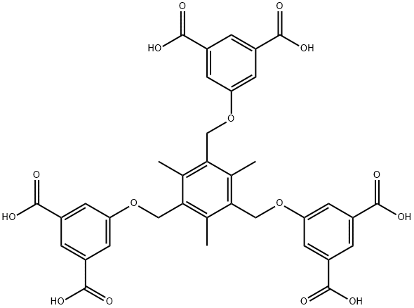 1,3-Benzenedicarboxylic acid, 5,5',5''-[(2,4,6-triMethyl-1,3,5-benzenetriyl)tris(Methyleneoxy)]tris- 化学構造式