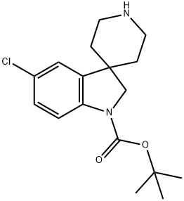 TERT-BUTYL 5-CHLOROSPIRO[INDOLINE-3,4'-PIPERIDINE]-1-CARBOXYLATE HYDROCHLORIDE Struktur
