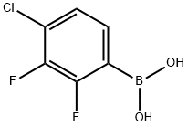 2,3-二氟-4-氯苯硼酸,1160561-28-3,结构式
