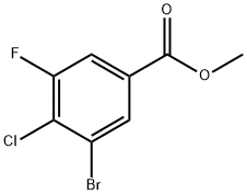 3-溴-4-氯-5-氟苯甲酸甲酯,1160574-62-8,结构式