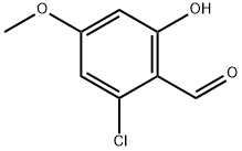 2-クロロ-6-ヒドロキシ-4-メトキシベンズアルデヒド 化学構造式