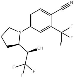 4-((R)-2-((R)-2,2,2-trifluoro-1-hydroxyethyl)pyrrolidin-1-yl)-2-trifluoroMethyl)benzonitrile(LGD-4033) Structure