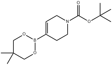 3.6-二氢-2H-吡啶-1-叔丁氧羰基-4-硼酸新戊二醇酯, 1167991-21-0, 结构式