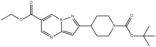 2-(1-tert-Butoxycarbonyl-piperidin-4-yl)-pyrazolo[1,5-a]pyriMidine-6-carboxylic acid ethyl ester Struktur