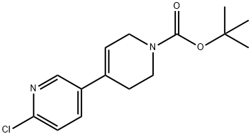 6-Chloro-3',6'-dihydro-2'H-[3,4']bipyridinyl-1'-carboxylic acid tert-butyl ester 化学構造式