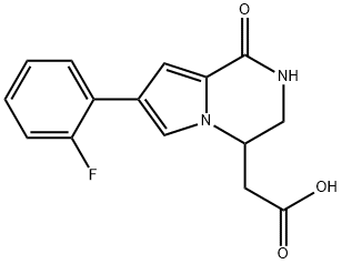 [7-(2-FLUOROPHENYL)-1-OXO-1,2,3,4-TETRAHYDROPYRROLO[1,2-A]PYRAZIN-4-YL]ACETIC 结构式