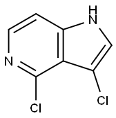 3,4-ジクロロ-1H-ピロロ[3,2-C]ピリジン 化学構造式