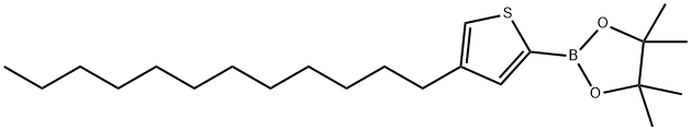 4-ドデシル-2-(4,4,5,5-テトラメチル-1,3,2-ジオキサボロラン-2-イル)チオフェン 化学構造式
