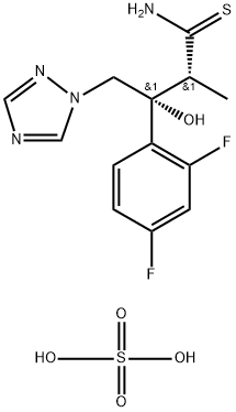 (2R,3R)-3-(2,4-ジフルオロフェニル)-3-ヒドロキシ-2-メチル-4-(1H-1,2,4-トリアゾール-1-イル)ブタンチオアミド 化学構造式