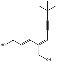 (2E,4E)-4-(4,4-DiMethyl-2-pentyn-1-ylidene)-2-pentene-1,5-diol,1176744-51-6,结构式