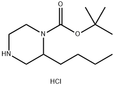 1-BOC-2-丁基哌嗪盐酸盐, 1179359-55-7, 结构式