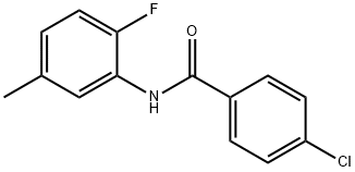 4-クロロ-N-(2-フルオロ-5-メチルフェニル)ベンズアミド 化学構造式
