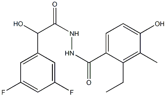 3,5-二氟-ALPHA-羟基-苯乙酸 2-(2-乙基-4-羟基-3-甲基苯甲酰)酰肼, 1181770-72-8, 结构式