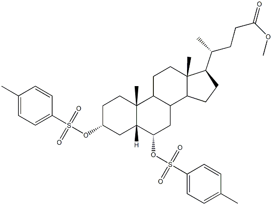 (4R)-Methyl 4-((3R,5R,6S,10R,13R,17R)-10,13-diMethyl-3,6-bis(tosyloxy)hexadecahydro-1H-cyclopenta[a]phenanthren-17-yl)pentanoate Struktur