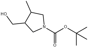 3-(羟甲基)-4-甲基吡咯烷-1-甲酸叔丁酯, 1184985-22-5, 结构式