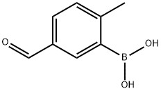 (5-甲酰基-2-甲基苯基)硼酸 结构式