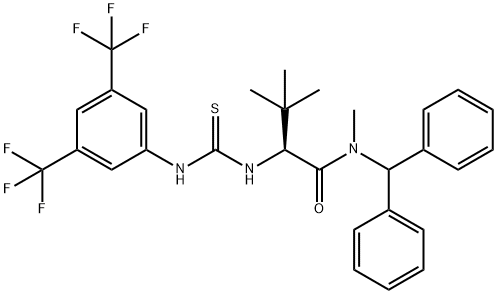 (2S)-(-)-2-{[[[3,5-Bis(tifluoromethyl)phenyl]amino]thioxomethyl]amino}-N-(diphenylmethyl)-N,3,3-trimethylbutanamide, 95% Structure