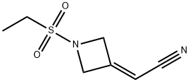 2-[1-(乙基磺酰基)-3-氮杂环丁亚基]乙腈,1187595-85-2,结构式