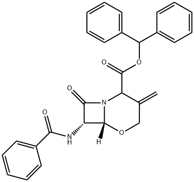 (6R,7S)-7-(BenzoylaMino)-3-Methylene-8-oxo-5-oxa-1-azabicyclo[4.2.0]octane-2-carboxylic Acid DiphenylMethyl Ester Structure