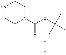 2-甲基哌嗪-1-羧酸叔丁酯盐酸盐 结构式