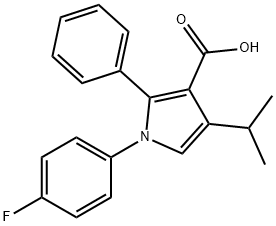 1-(4-FLUOROPHENYL)-4-ISOPROPYL-2-PHENYL-1H-PYRROLE-3-CARBOXYLIC ACID Struktur