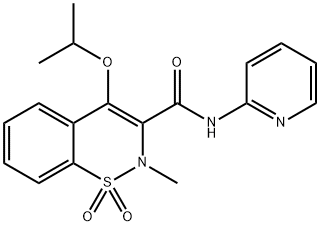 2-Methyl-4-(1-methylethoxy)-N-(2-pyridinyl)-2H-1,2-benzothiazine-3-carboxamide 1,1-dioxide 化学構造式
