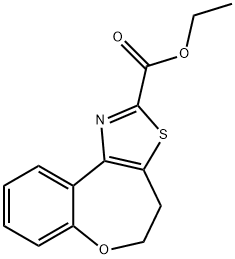 [1]ベンズオキセピノ[5,4-D]チアゾール-2-カルボン酸, 4,5-ジヒドロ-, エチルエステル 化学構造式