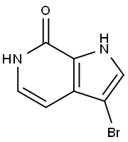 3-ブロモ-1H-ピロロ[2,3-C]ピリジン-7-オール 化学構造式