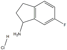 6-フルオロ-2,3-ジヒドロ-1H-インデン-1-アミン塩酸塩 化学構造式
