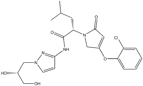 (S)-2-(4-(2-chlorophenoxy)-2-oxo-2,5-dihydro-1H-pyrrol-1-yl)-N-(1-((R)-2,3-dihydroxypropyl)-1H-pyrazol-3-yl)-4-MethylpentanaMide|多格列艾汀