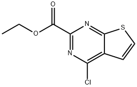 Ethyl 4-chlorothieno[2,3-d]pyrimidine-2-carboxylate 化学構造式