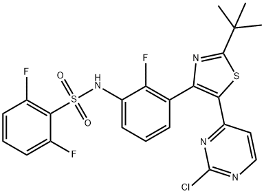 N-{3-[5-(2-chloro-4-pyriMidinyl)-2-(1,1-diethylethyl)-1,3-thiazol-4-yl]-2-fluoraphenyl}-2,6-difluorobenzenesulfonaMide 化学構造式