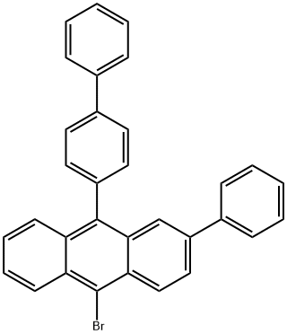 9-([1,1'-ビフェニル]-4-イル)-10-ブロモ-2-フェニルアントラセン 化学構造式