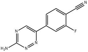 4-(3-Amino-1,2,4-triazin-6-yl)-2-fluorobenzonitrile 化学構造式
