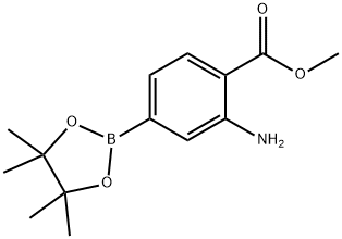 3-氨基-4-甲氧羰基苯硼酸频哪醇酯, 1198615-60-9, 结构式