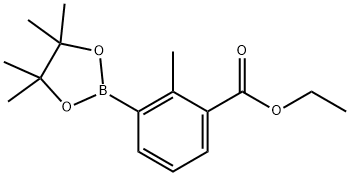 ETHYL 2-METHYL-3-(4,4,5,5-TETRAMETHYL-1,3,2-DIOXABOROLAN-2-YL)BENZOATE 结构式