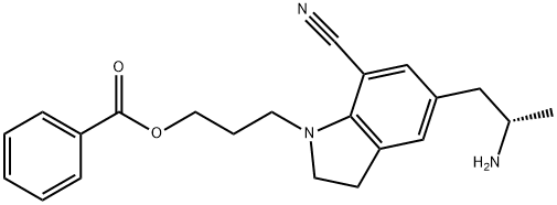 5-[(2S)-2-Aminopropyl]-1-[3-(benzoyloxy)propyl]-2,3-dihydro-1H-indole-7-carbonitrile Structure