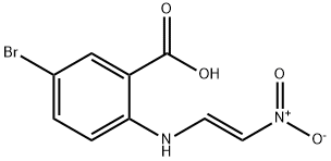 Benzoic acid, 5-broMo-2-[[(1E)-2-nitroethenyl]aMino]- 化学構造式