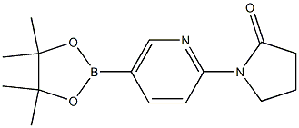 1-(5-(4,4,5,5-四甲基-1,3,2-二氧杂环戊硼烷-2-基)吡啶-2-基)吡咯烷-2-酮 结构式