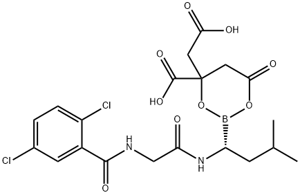 2-[4-(カルボキシメチル)-2-[(1S)-1-{2-[(2,5-ジクロロフェニル)ホルムアミド]アセトアミド}-3-メチルブチル]-5-オキソ-1,3,2-ジオキサボロラン-4-イル]酢酸